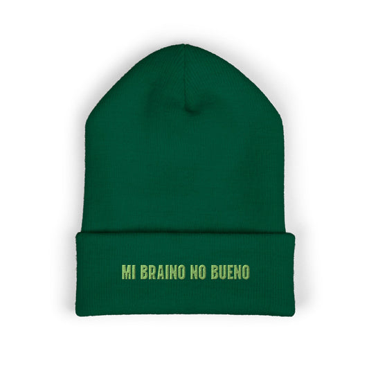 Mi Braino No Buen cuffed Embroidered Beanie