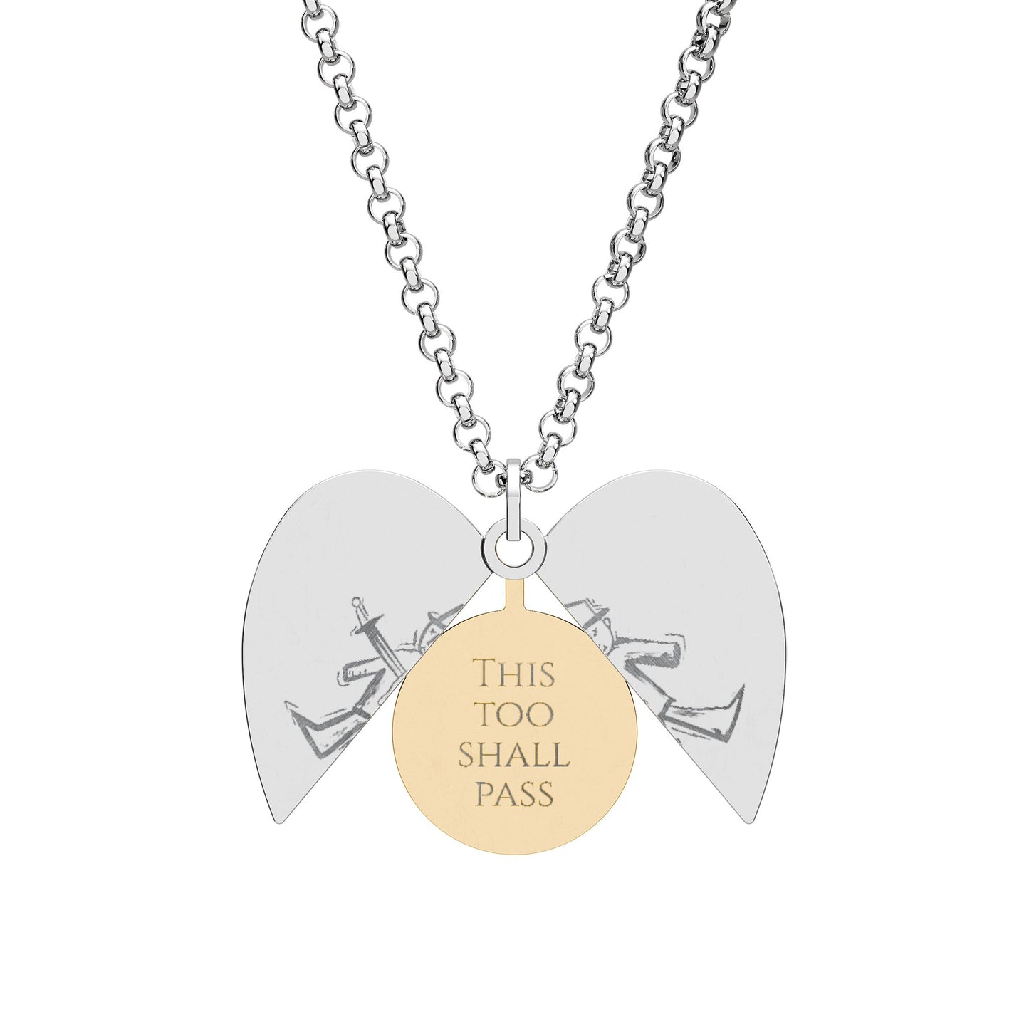 This too Shall Pass Hidden Message Heart Necklace