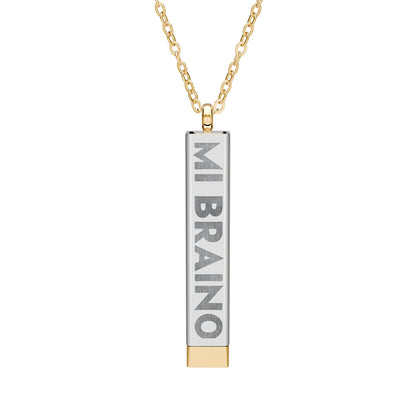 MI BRAINO / NO BUENO Hidden Message Bar Necklace