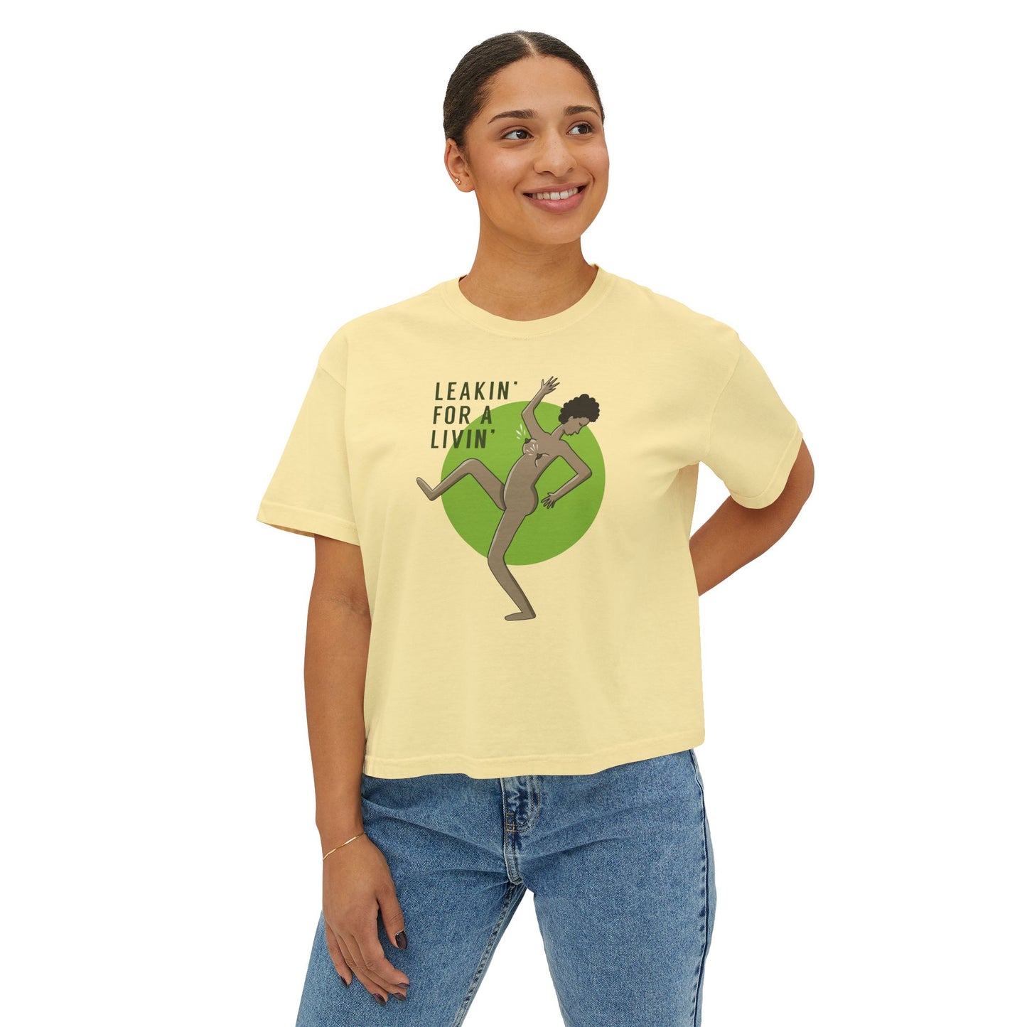 “Leakin’ For a Livin’” Bold Graphic Crop Top