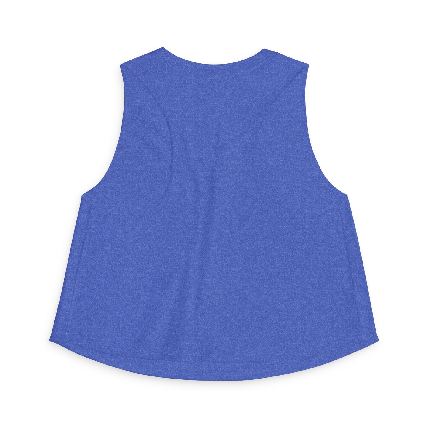 Women’s Crop Top — Abstract Gold & White Figure Art on Royal Blue