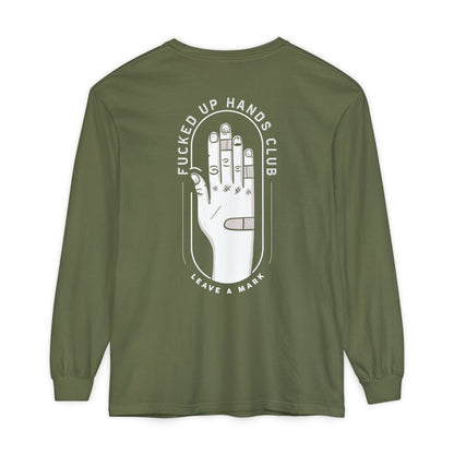 F*cked Up Hands Club" Long Sleeve T‑Shirt