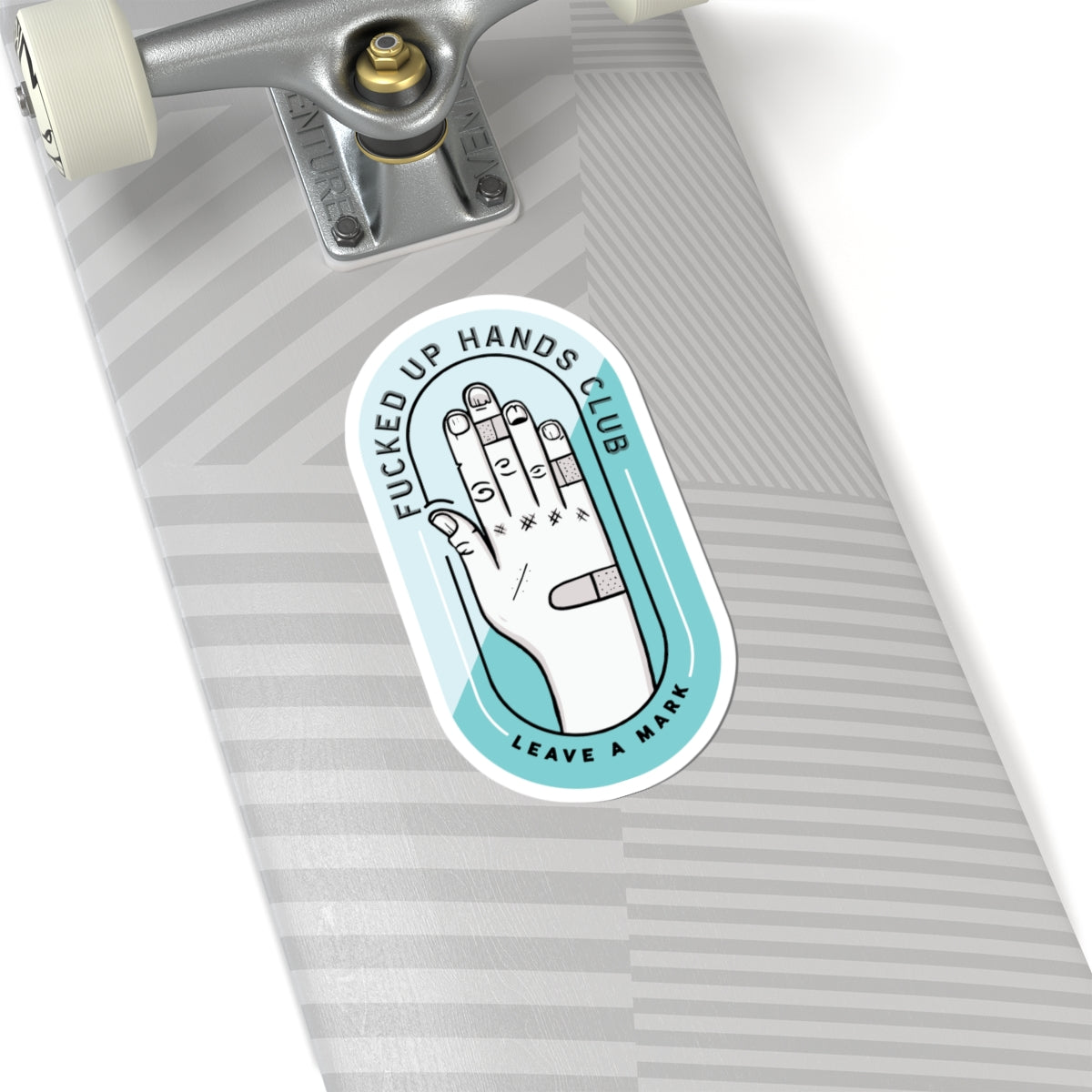 F*cked Up Hands Club Kiss-Cut Sticker —Blue