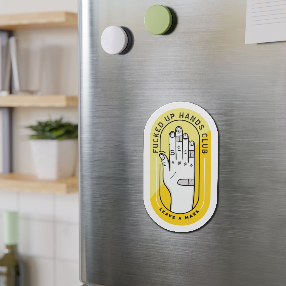 F*cked Up Hands Club Magnet —Yellow