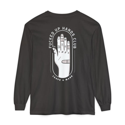 F*cked Up Hands Club" Long Sleeve T‑Shirt