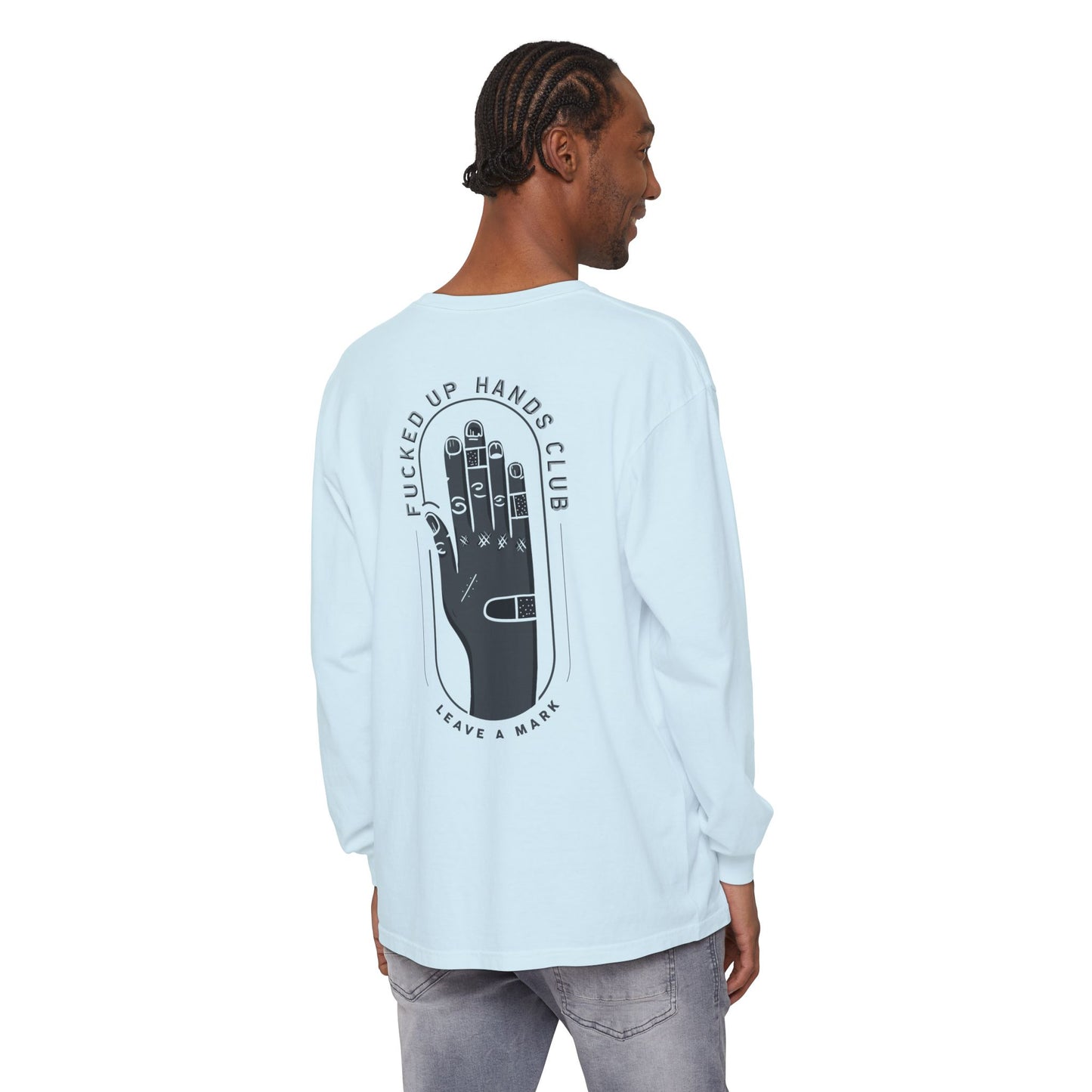 F*cked Up Hands Club" Long Sleeve T‑Shirt