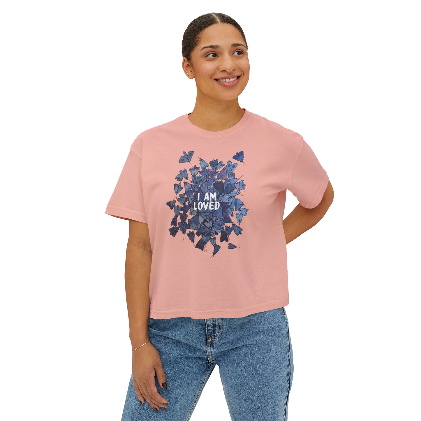 "I Am Loved" Mothpile Women's Boxy Tee