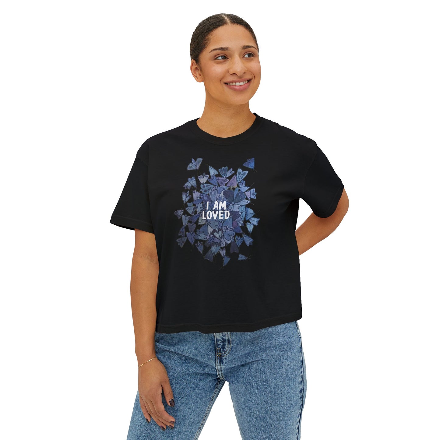 "I Am Loved" Mothpile Women's Boxy Tee
