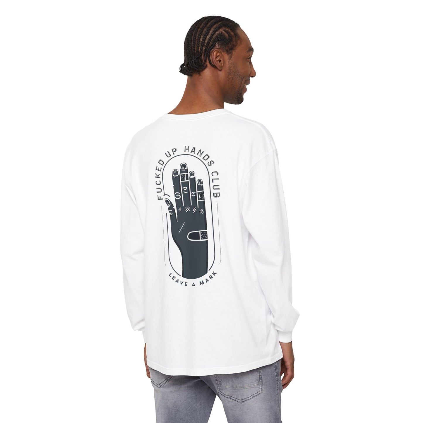 F*cked Up Hands Club" Long Sleeve T‑Shirt