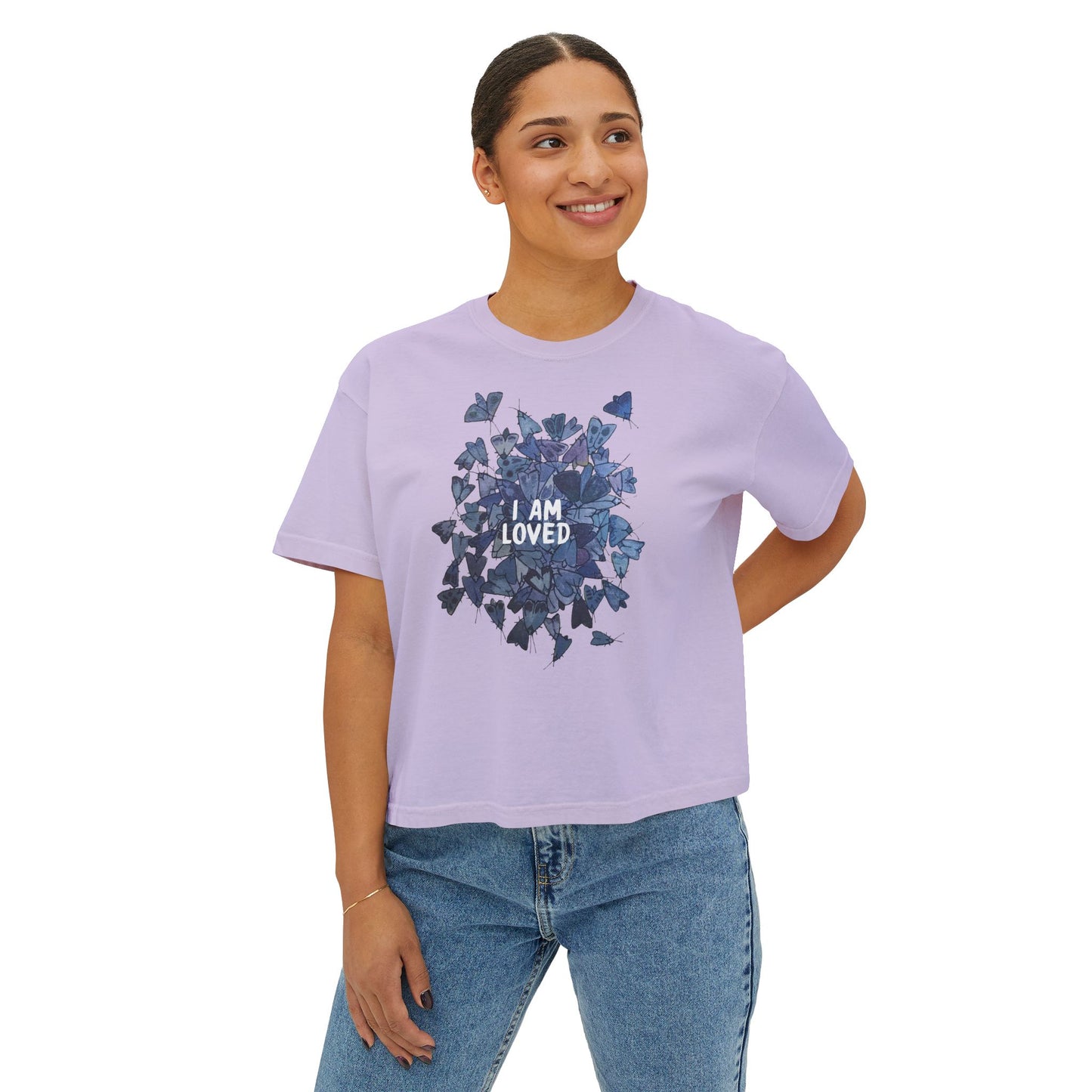 "I Am Loved" Mothpile Women's Boxy Tee