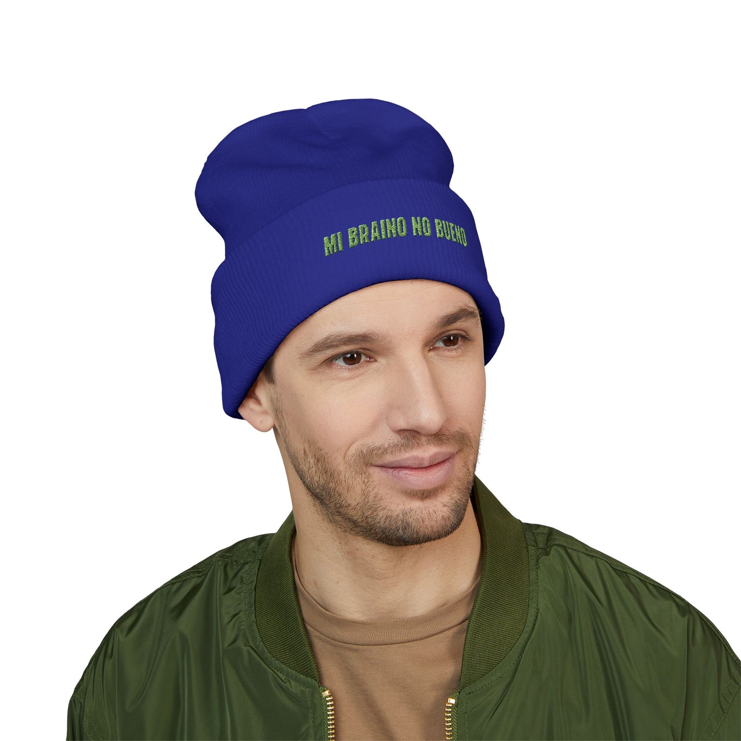 Mi Braino No Buen cuffed Embroidered Beanie