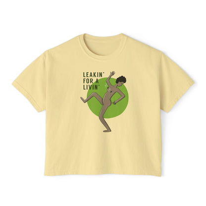 “Leakin’ For a Livin’” Bold Graphic Crop Top