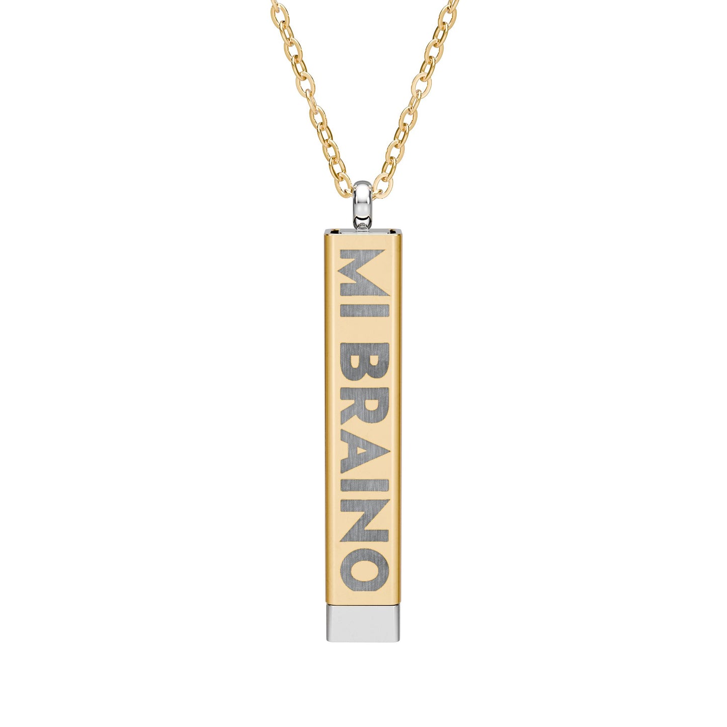 MI BRAINO / NO BUENO Hidden Message Bar Necklace