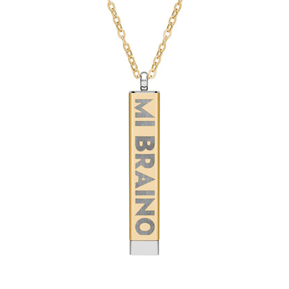 MI BRAINO / NO BUENO Hidden Message Bar Necklace