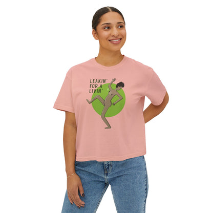 “Leakin’ For a Livin’” Bold Graphic Crop Top