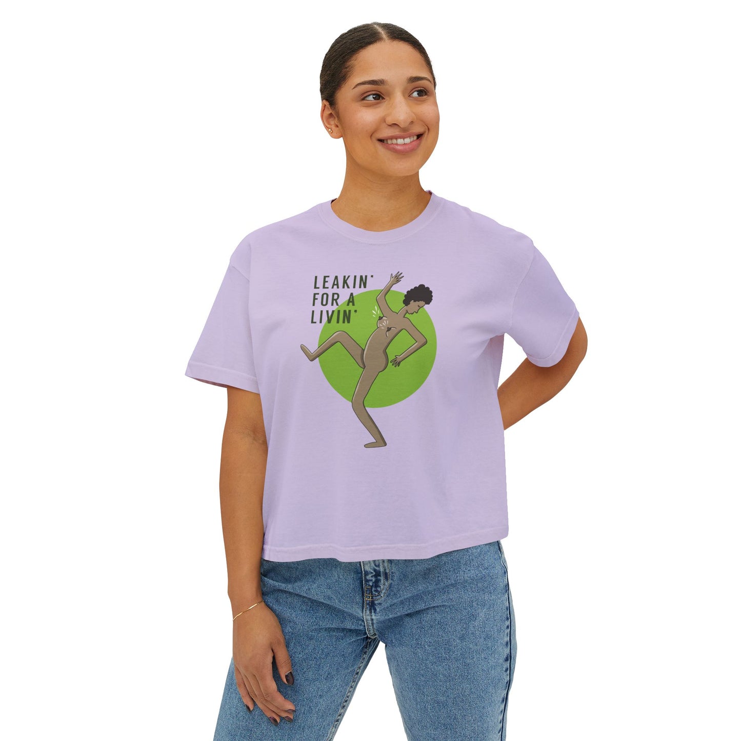“Leakin’ For a Livin’” Bold Graphic Crop Top