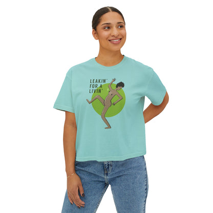 “Leakin’ For a Livin’” Bold Graphic Crop Top
