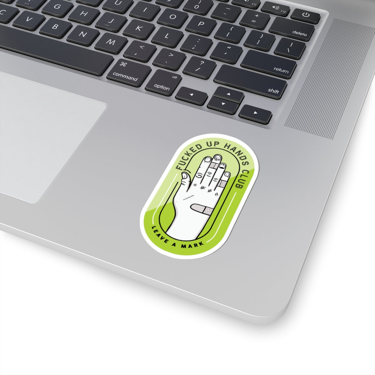 F*cked Up Hands Club Kiss-Cut Sticker —Green