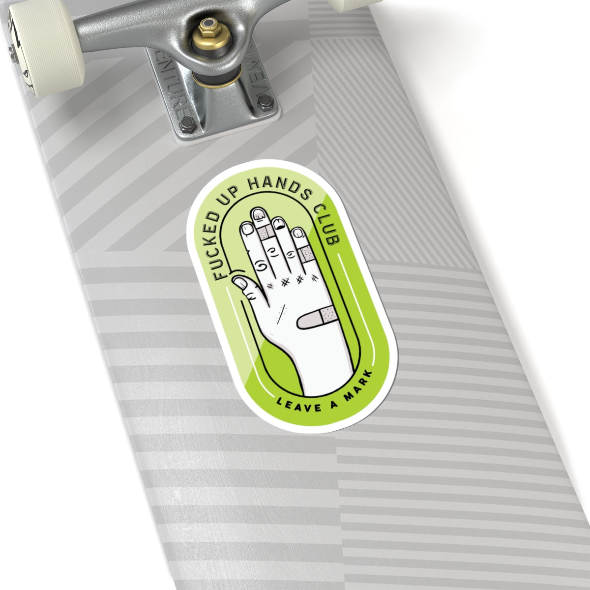 F*cked Up Hands Club Kiss-Cut Sticker —Green