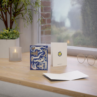 Blue Nudes Greeting Cards