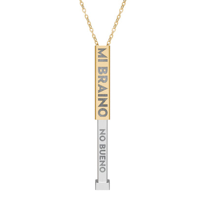 MI BRAINO / NO BUENO Hidden Message Bar Necklace