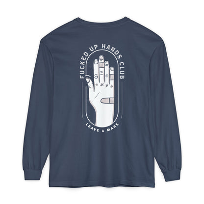 F*cked Up Hands Club" Long Sleeve T‑Shirt
