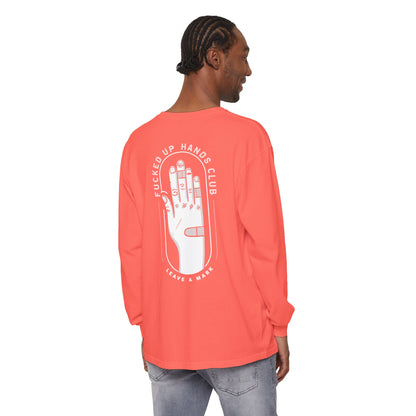 F*cked Up Hands Club" Long Sleeve T‑Shirt