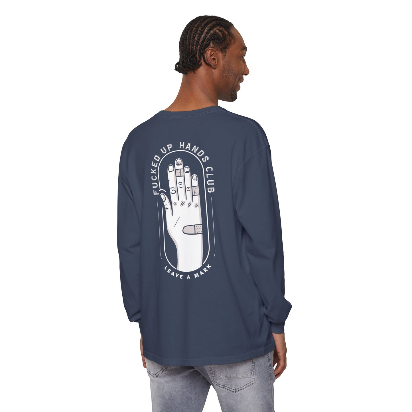 F*cked Up Hands Club" Long Sleeve T‑Shirt