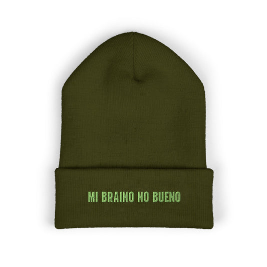 Mi Braino No Buen cuffed Embroidered Beanie